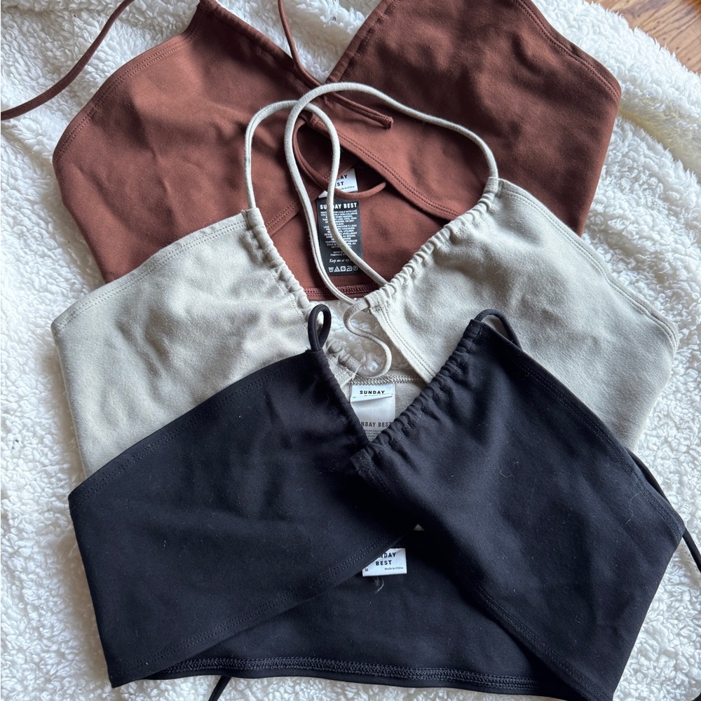 Sunday Best Strappy Halter Top - Black, Saje, Rust